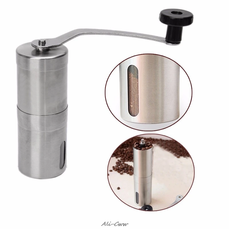 

1Pc Stainless Steel Manual Coffee Grinder Bean Mill Hand Grinding Kitchen Tool High Quality
