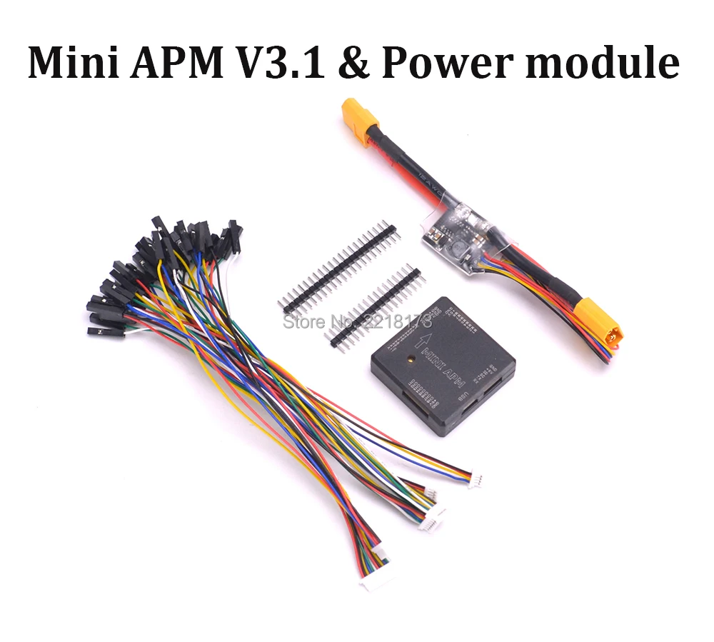 Mini APM MiniAPM V3.1 Mini ArduPilot Mega 2.6 External Compass APM Flight Controller w/ Power Module for Multicopter FPV