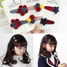 1 шт. древние Детские аксессуары для волос милая принцесса волосы заколка для волос шарик девушки BB клип бархат дикий ребенок клип G0503
