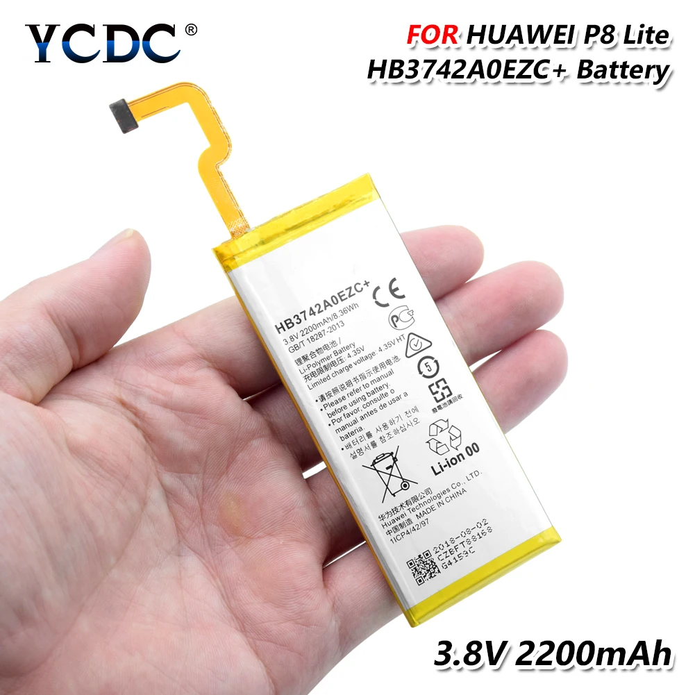 

3.8V 2200mAh Lithium Battery HB3742A0EZC+ Mobile Phone Battery For Huawei P8 Lite/ALE-CL00/ALE-UL00/ ALE-CL10/ALE-UL10/ALE-L21