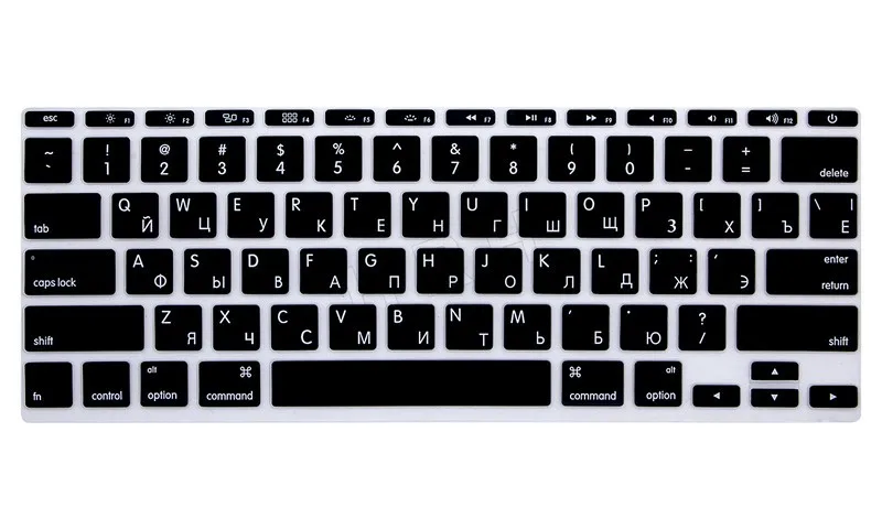 Силиконовый чехол для клавиатуры A1465 A1370 черного цвета американская версия Apple