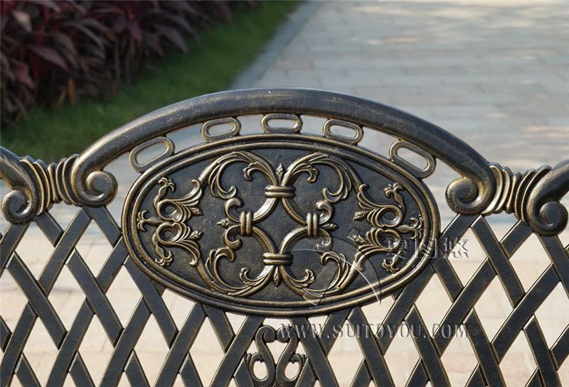 59 inch backrest cast aluminum leisure rust proof park bench garden chair for backyard