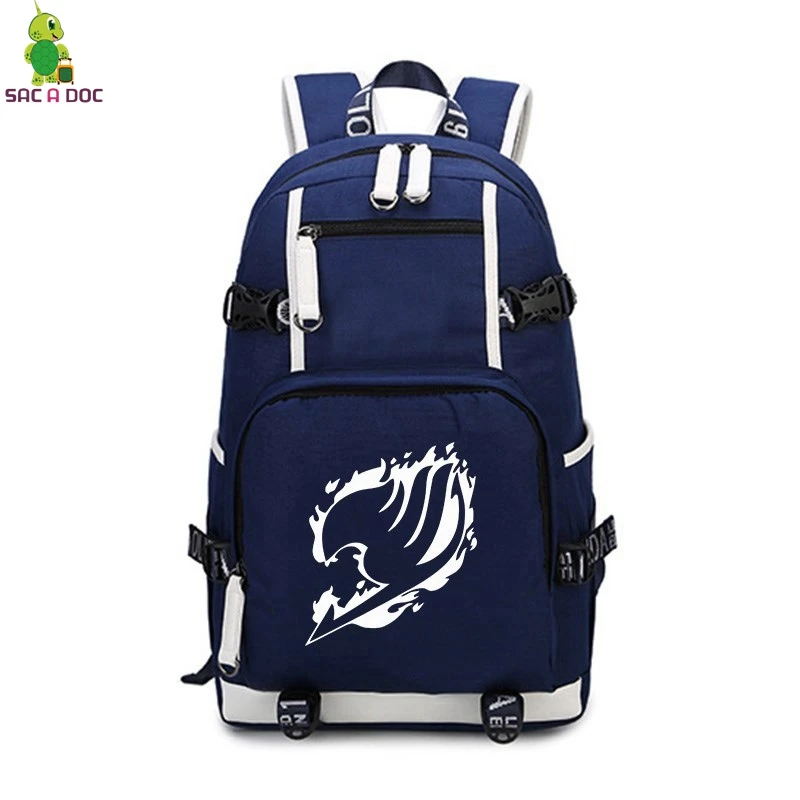 Сказочный хвост Natsu Светящийся рюкзак для мужчин и женщин рюкзаки для ноутбука для подростков мальчиков девочек школьные сумки большой емкости трав рюкзак