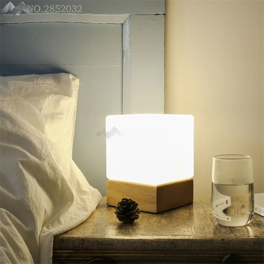 

JW_Wooden Modern Led Table Lamps for Living Room Bedroom Bedsides Cafe De Home Decoration Lights Fixtures Luminaire Sala Plafon