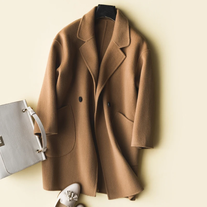 Outwear Manteaux Vestes Naturel camel Laine De Manteau Boutonnage 2019 Black Printemps Lwl1409 Vêtements Tcyeek caramel Et Femmes 100 Automne Pardessus Double qwaR4t5