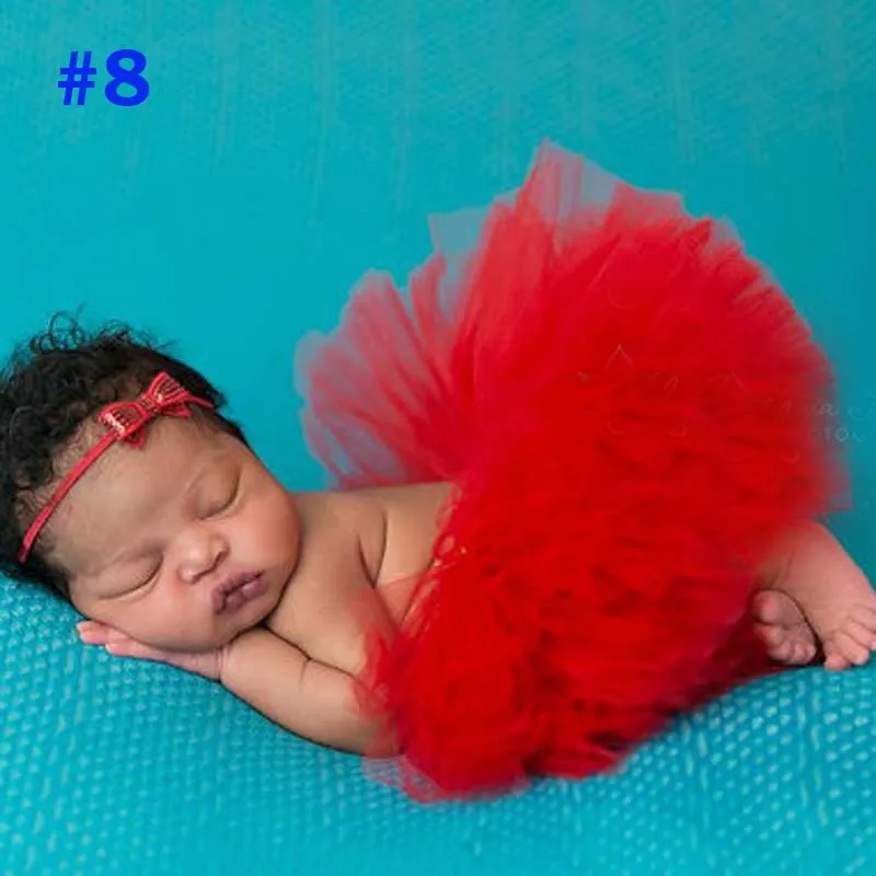 14 видов конструкций Тюль юбка-пачка для малышей и повязка на голову с цветком детская одежда на Хеллоуин; детские юбки-пачки для новорожденных на день рождения Подставки для фотографий TS019 - Цвет: Color 8