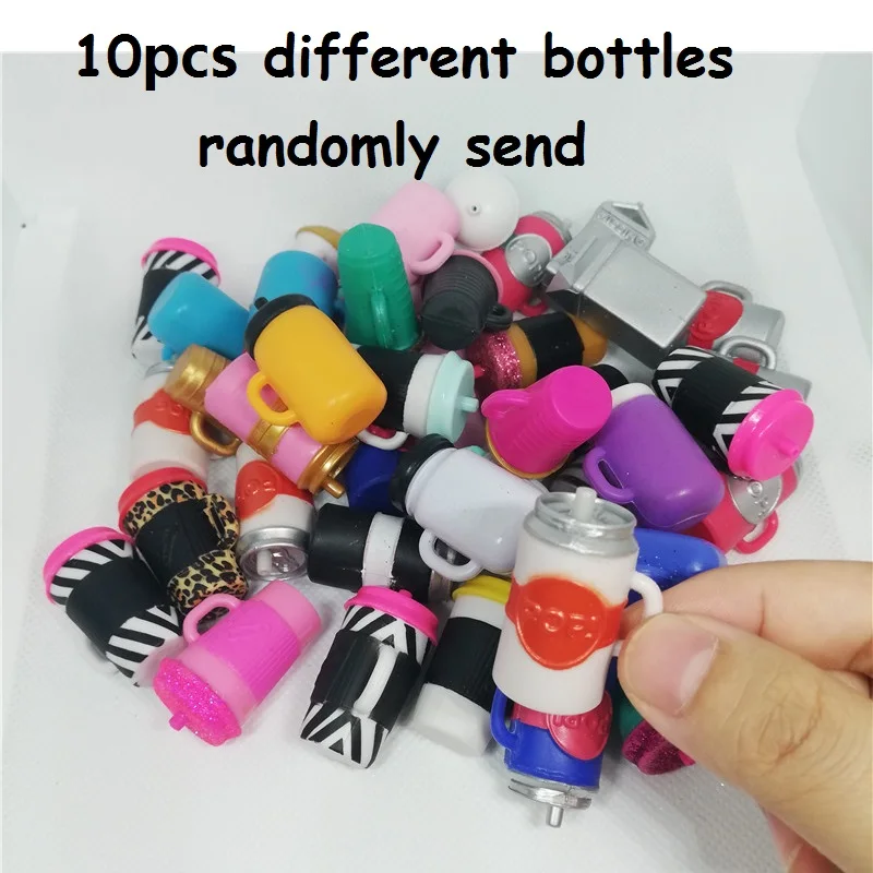 5/10pcs Different Original Dolls Plastic Baby Girls 8cm 4cm Sisters Doll Accessories Diy Toys Kids Grls Gift Randomly Send - Цвет: 10pcs bottles