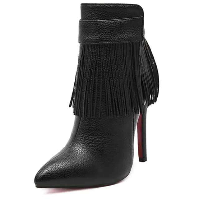 red bottom high heel boots