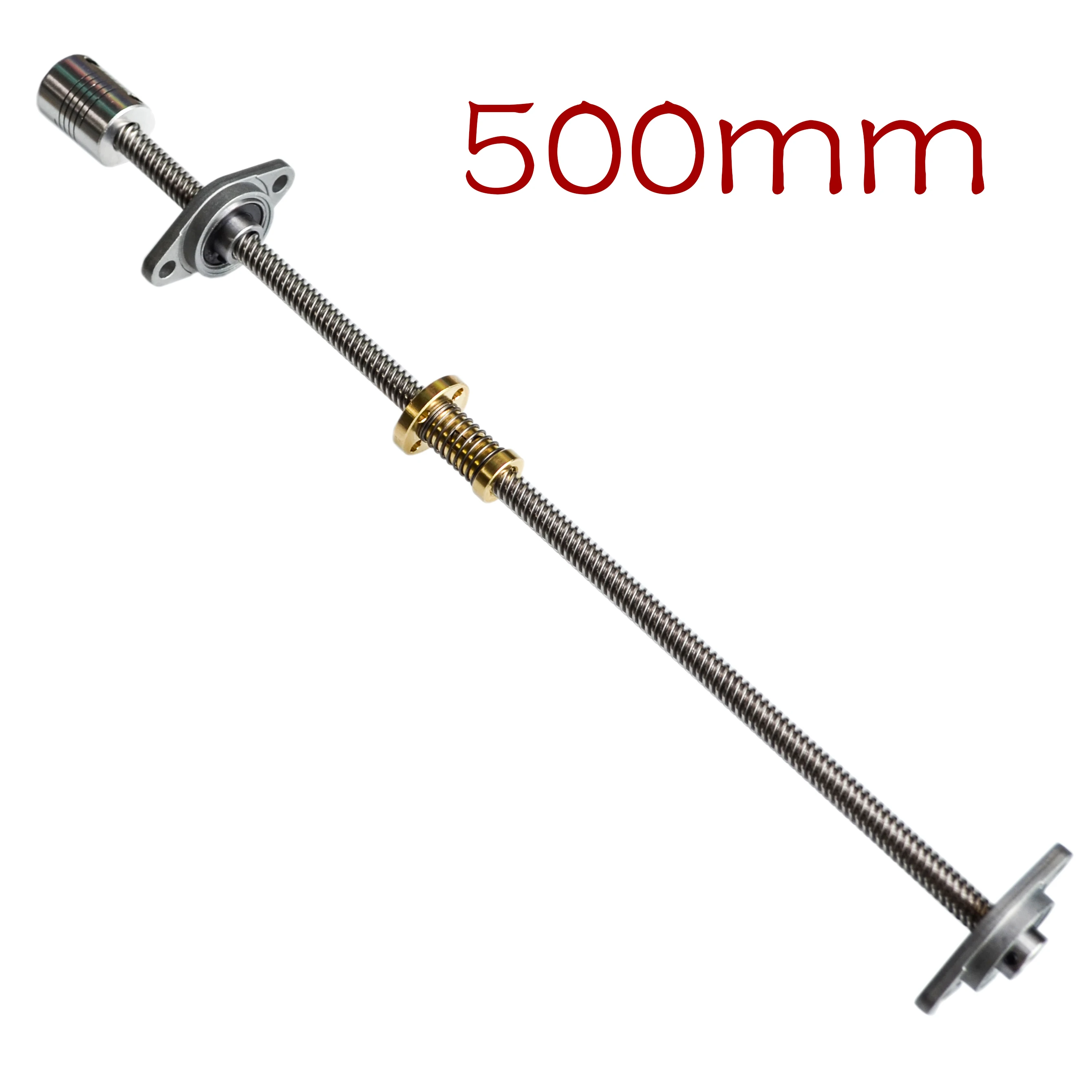 1 Set T8 Lead Screw 500 mm 8mm + Anti backlash Spring Loaded Nut + 2pcs