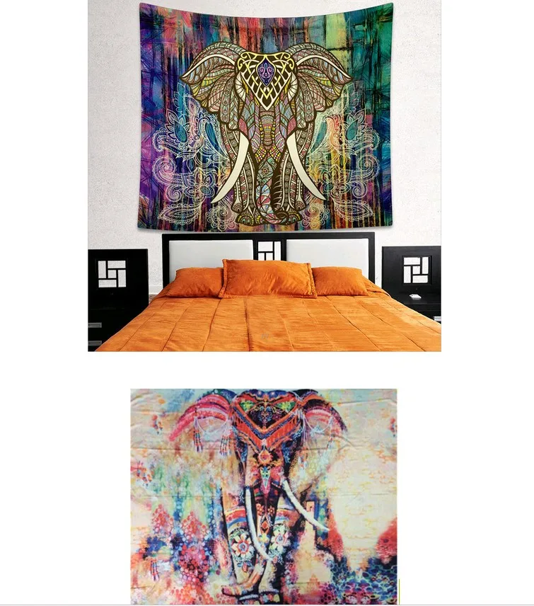 Слон Гобелен Мандала обивка цвет обивки печатных декоративные 130 см x 150 см 150 см x 200 см Бохо стены ковер