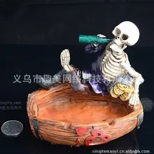 Креативная пепельница с изображением черепа, домашняя настольная декоративная пепельница из смолы