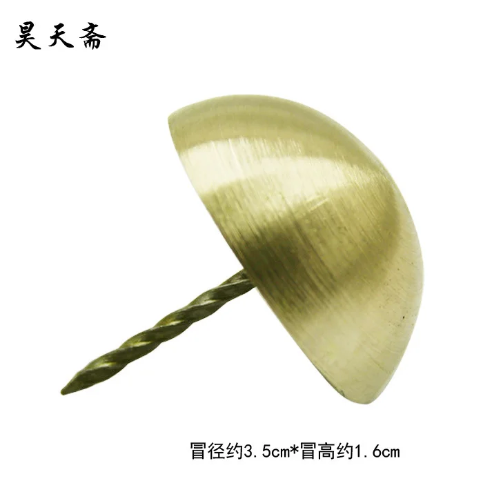 [Вегетарианский] Китайский антикварный дворец Haotian большой медный барабан для ногтей пузырьковый гвоздь для ногтей полусфера Tongding HTL-075 трехцветный
