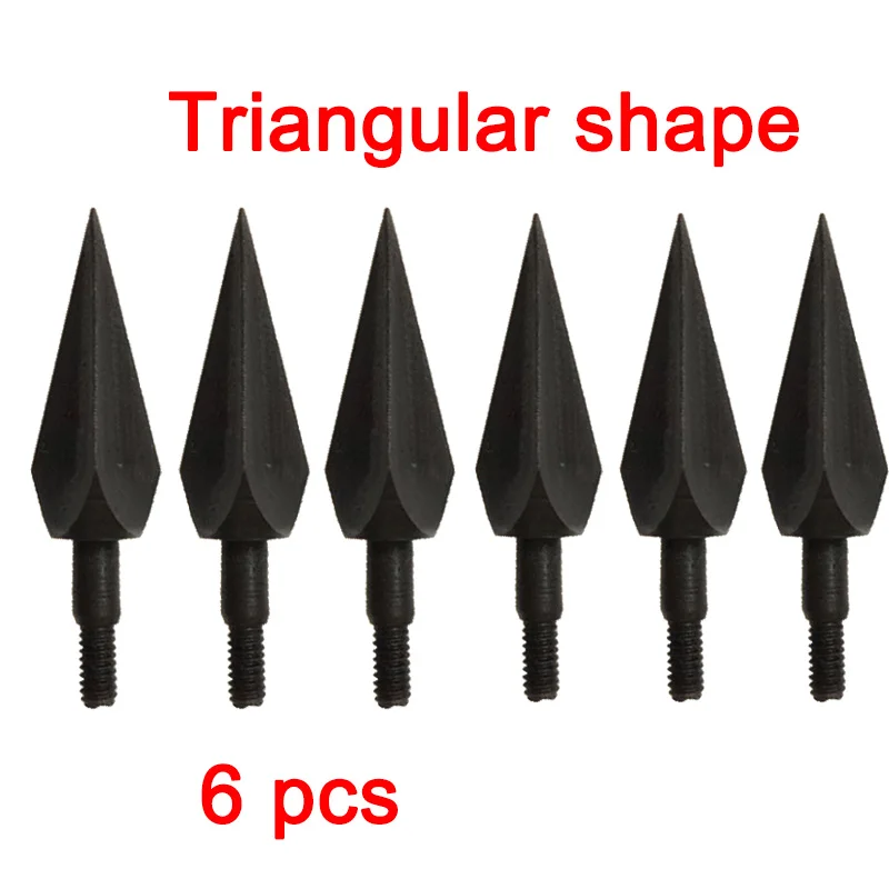 3 шт./6 шт. дротики для стрельбы из лука, наконечники для охоты, наконечники для стрел, стальные наконечники для стрел, релиз арбалета, блочный изогнутый лук - Цвет: 6 pcs  triangular