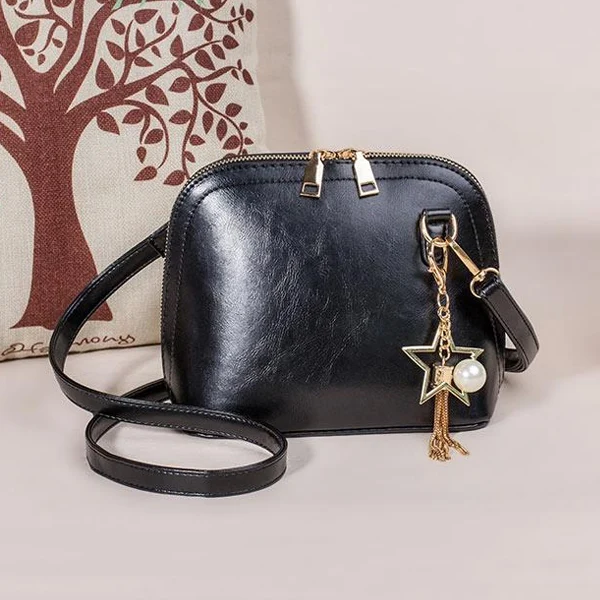 HJPHOEBAG женская сумка на плечо модная масляная восковая оболочка диагональная посылка роскошные сумки женские дизайнерские сумки bolsos mujer YC066 - Цвет: black