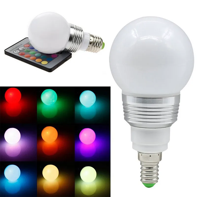 1PCS AC110V 220V E27 LED RGB Bulb lamp 3W LED RGB Spotlight dimmable