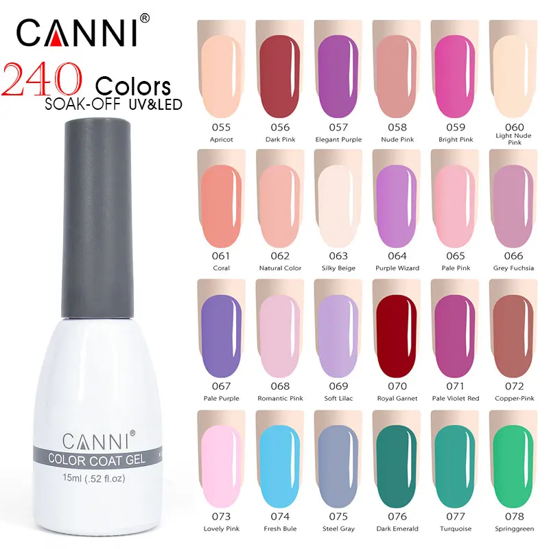 

CANNI Factory Manicure Long lasting soak off led uv color nail gel polish 15ml New arrival gel vanish nail color polish