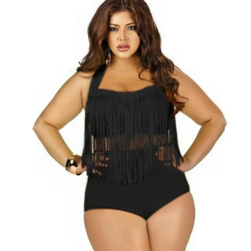 

Plus Size Swimwear High Waisted Bikini Set Women Swimsuit Female Bathing Suits Black White Bikinis Push Up Sexy Beach Swim Suit