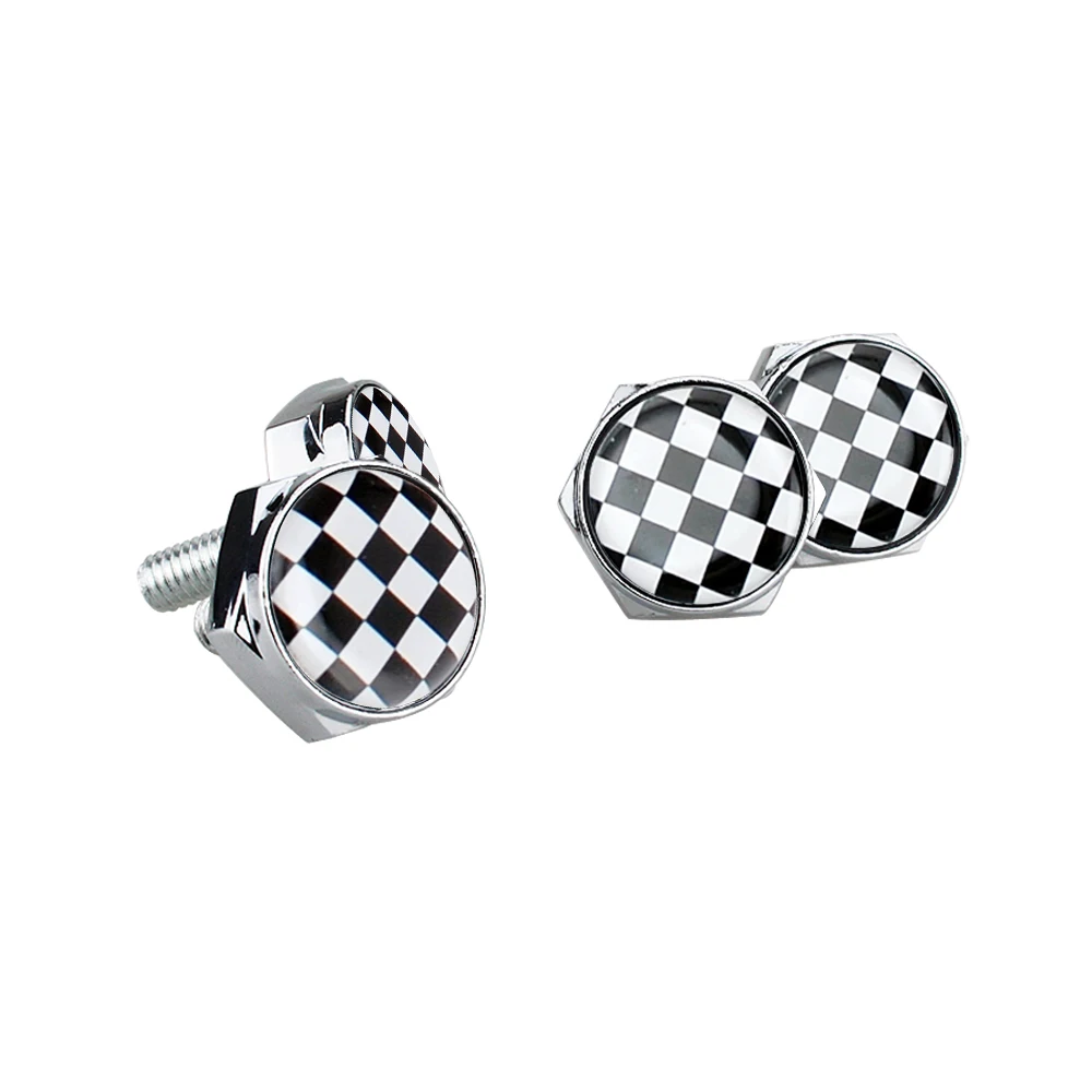 F1 Racing Emblem Car License Plate Frame Bolts Chrome Screws For Ferrari Mercedes Renault Volkswagen BMW Honda Toyota Nissan KIA