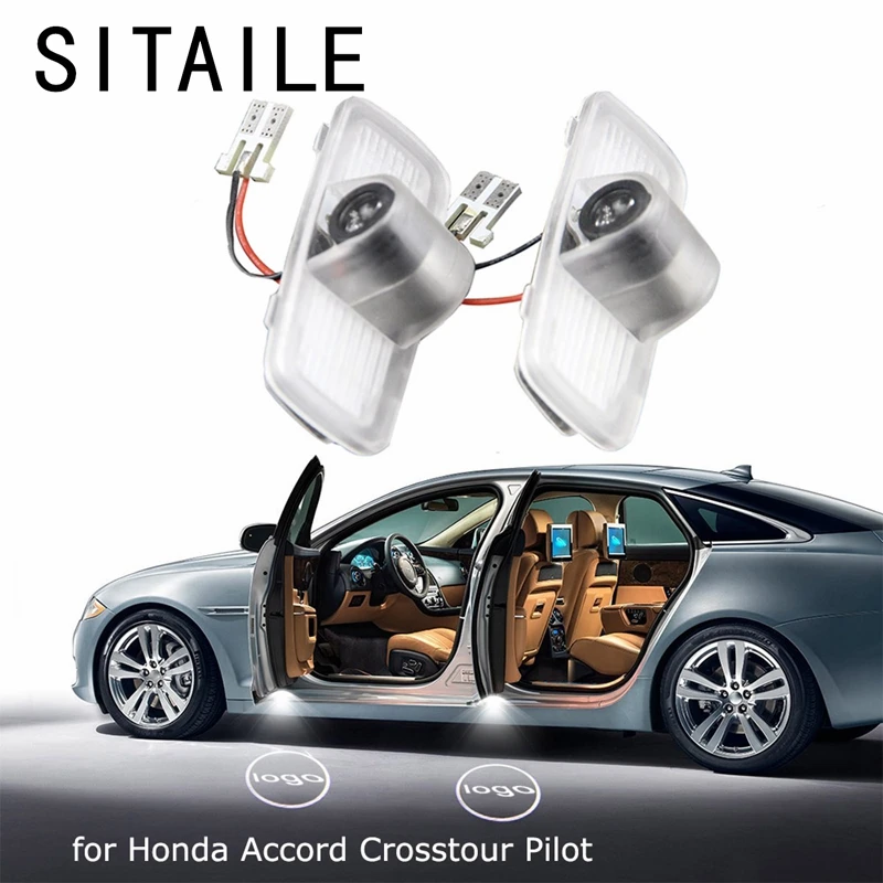 

SITAILE Car Doors Lights for Honda Accord Crosstour Pilot Logo Badge Emblem Light 12v Led Auto Led Light Car-styling
