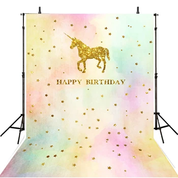 

Hot Unicorn Party Photography Backdrops Happy Birthday Backdrop For Photography Background For Photo Studio Fond Photographie