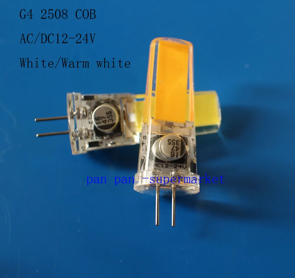 

G4 5W COB 2508 AC/DC 12-24V Led Dimmable bulb White/Warm Silicone Light Lamp