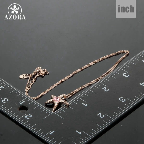 AZORA Морская звезда с розовым Wintersweet розовое золото цвет Stellux ожерелье с подвеской из австрийского кристалла TN0096