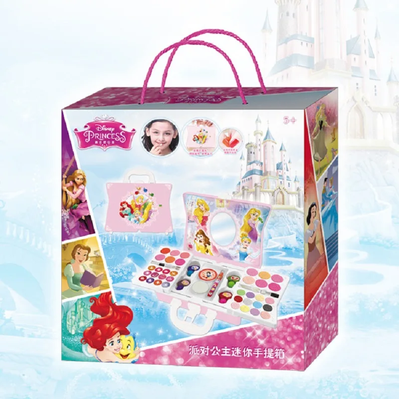 Disney frozen party princess mini suitcase play house toy wash children's cosmetics kids makeup girls toys birthday part gift
