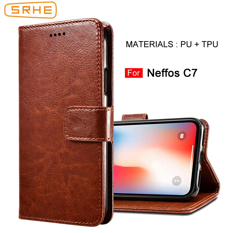

SRHE For TP-Link Neffos C7 Case Cover Flip Leather With Wallet Magnet Cover For TP-Link Neffos C7 5.5 inch Phone Case