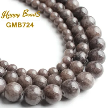 

Natural Stone Grey Brown Jades Beads Round Loose Spacer Beads 15''Strand 6/8/10mm For Jewelry Making DIY Bracelets Necklace