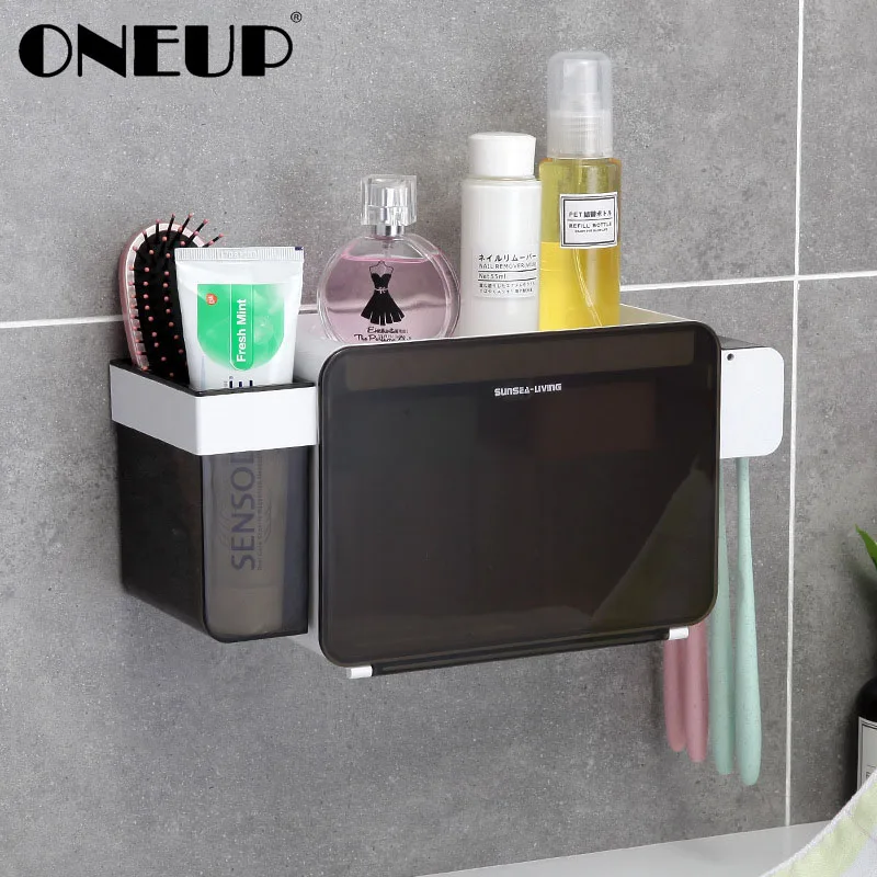 

ONEUP Multifunctional Bathroom Set 4pcs Accessory Box Toothpaste Toothbrush Holder Set Bathroom storage box toothbrush case