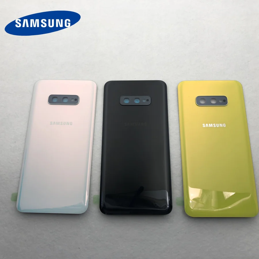 Стеклянная задняя крышка аккумулятора для Samsung Galaxy S10e G970 G970F корпуса с объективом