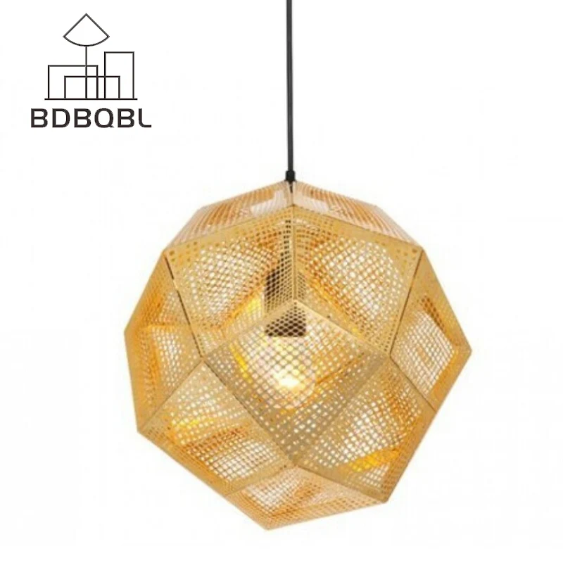 

BDBQBL LED Golden Pendant Light Metal Body Loft Nordic Irom Hanging Pendant Lamp Suspender Multiple Light Fixtures Drop Lights