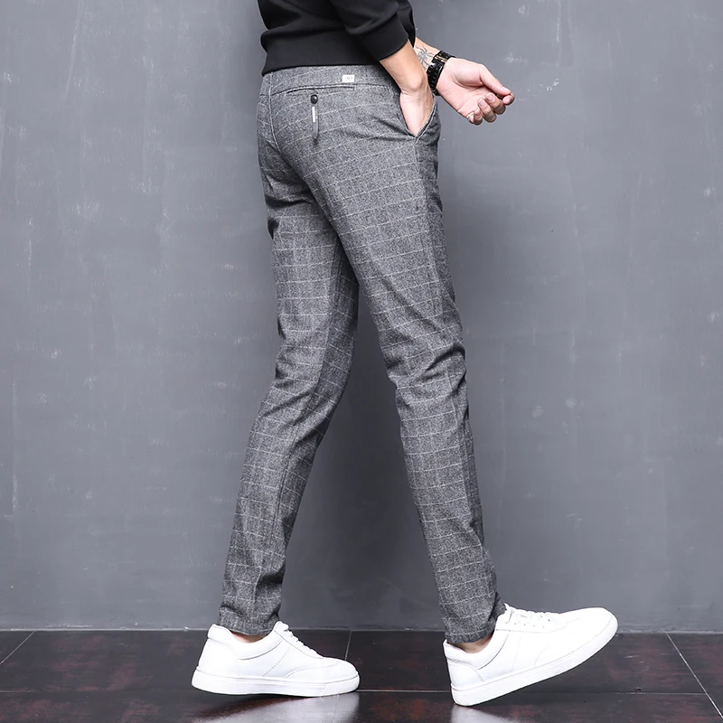 Drizzte мужской костюм брюки корейские повседневные брюки Slim Fit платье брюки для мужчин черный серый бизнес