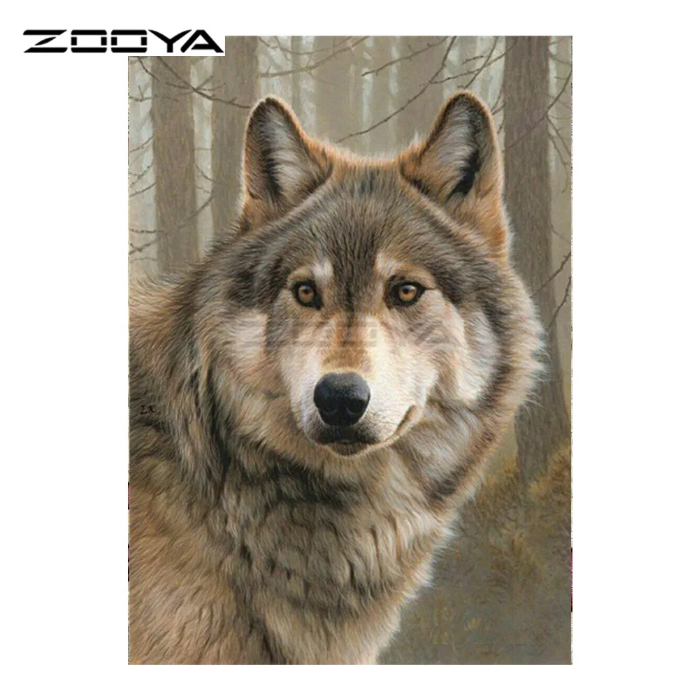 ZOOYA 5D DIY алмазная живопись волк Лес Животные вышивка крестиком квадратная Мозаика