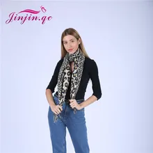 Jinjin.QC women scarf leopard print scarves and shawls cashmere pashmina acrylic capes echarpe foulard femme hijab bandana