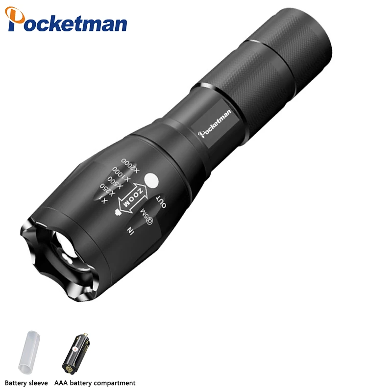 Pocketman 5 Режим 8000LM светодиодный фонарик 18650 водонепроницаемый фонарик аккумуляторная XM-L T6 L2 Масштабируемые свет для 3x AAA или 3,7 v Батарея - Испускаемый цвет: Package A