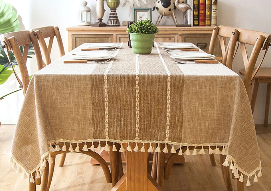  Modern Decorative Table Cloth Home Kitchen Table Cloths Tassel Iace Rectangle Tablecloth Party Banq