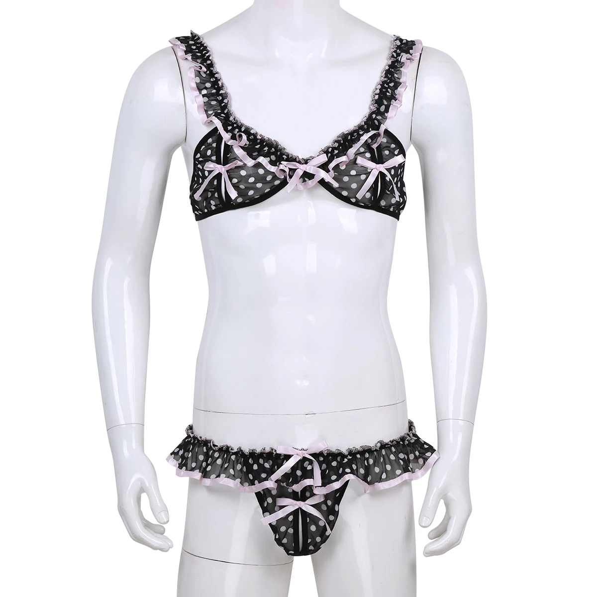 Мужское сексуальное нижнее белье Sissy Baby Doll мягкий комплект с рюшами эротический