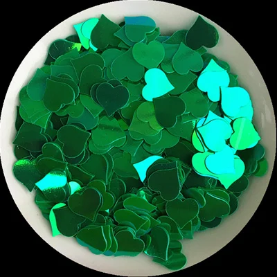 8 мм Сердце блесток 10g с сердцем персикового цвета Форма пайетками для ногтей маникюр, свадебные конфетти, diy блеск аксессуары - Цвет: AB Dark Green