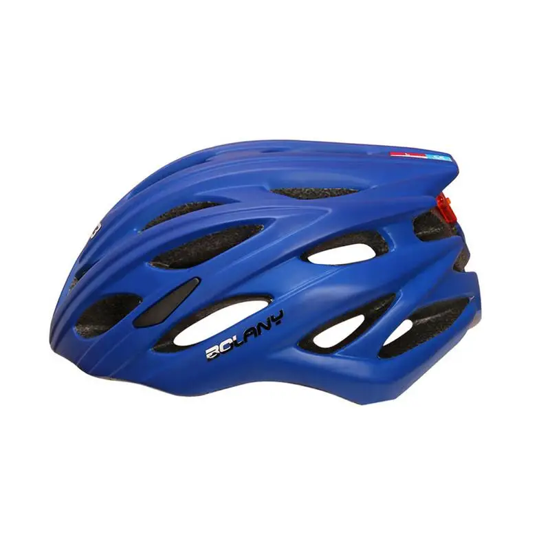 Открытый интегрально-литой дорожный велосипед горный велосипедный защитный шлем велосипедный шлем с задним светом и сеткой насекомых - Цвет: Blue