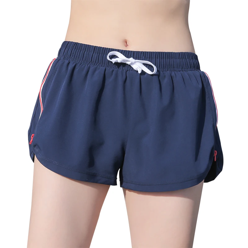 BINAND Women Zipper Drawstring Waistband Yoga Shorts Loose Quick Dry