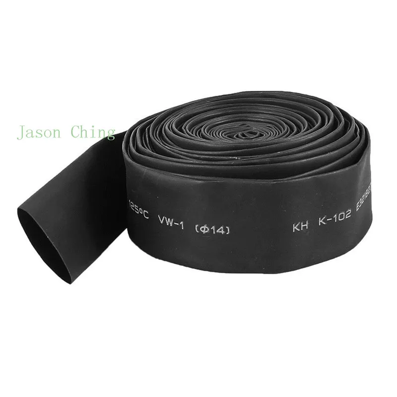 

14mm Dia. Diameter Heat Shrinkable Tube Shrink Tubing 5Meter 16.4FT Black Color