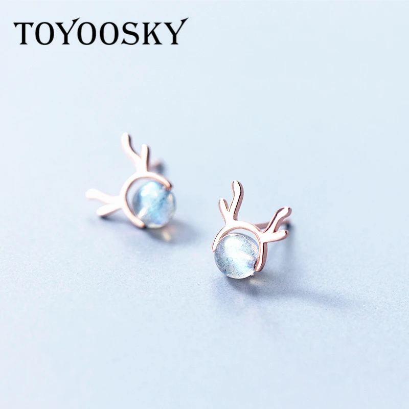 TOYOOSKY/милые серьги гвоздики в виде оленя из стерлингового серебра 925 пробы с