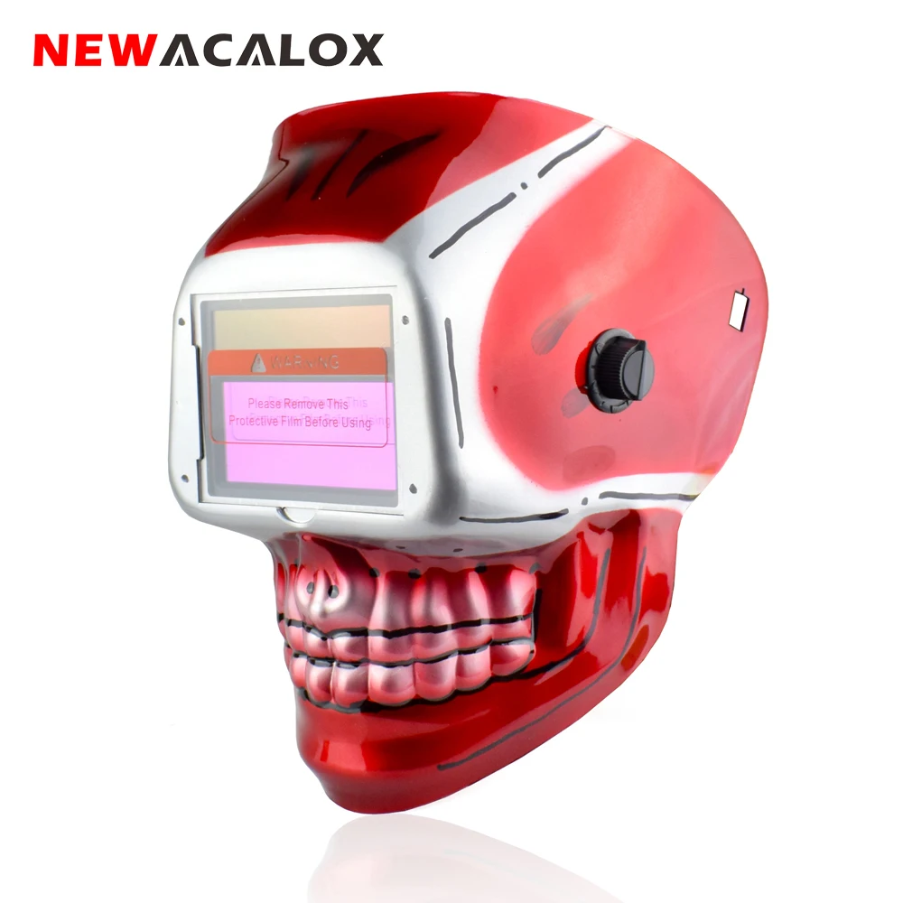 NEWACALOX Skull шлем плавная регулировка солнечной авто затемнение TIG MIG электрическая