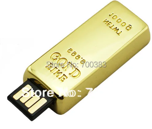 5 шт. без логотипа USB2.0 золотой слиток USB накопители Совершенно новая Емкость Достаточно U диск USB флэш-накопитель Золотой USB карта памяти