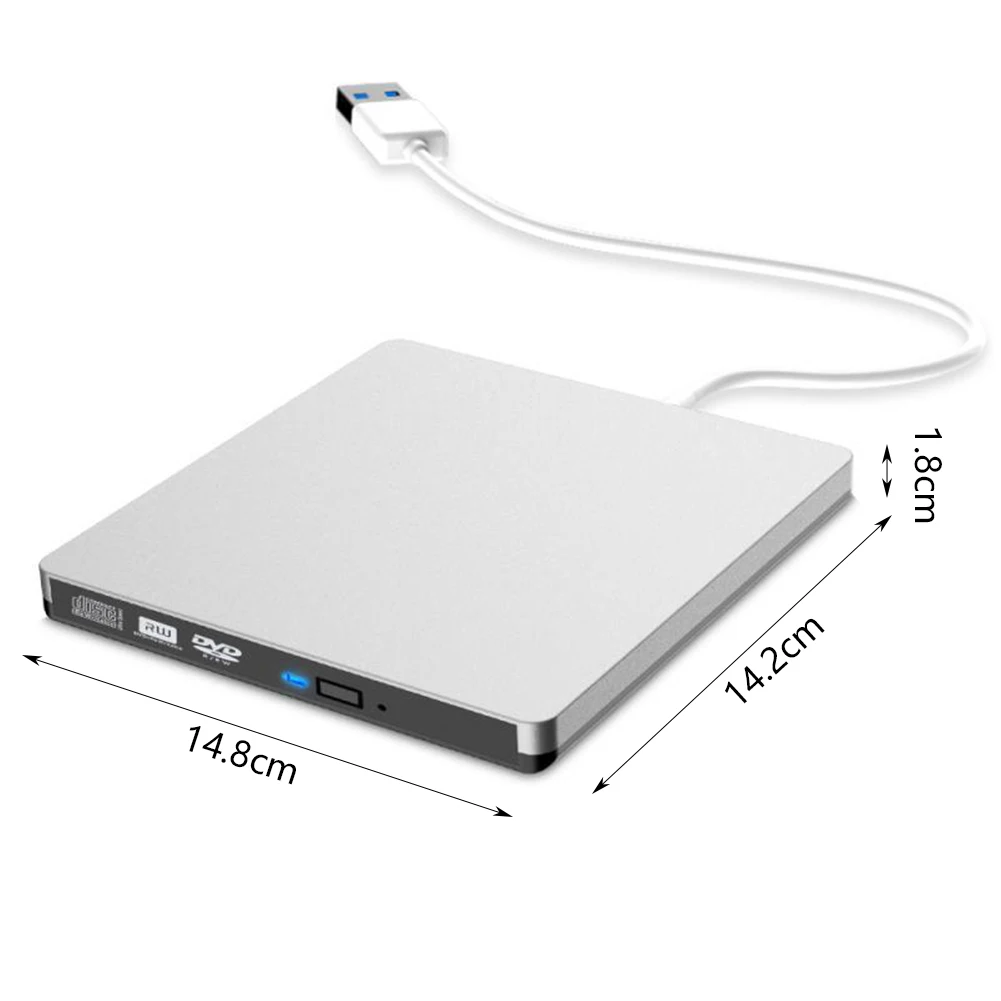 DVD Drive USB 3.0 Optical Player Burner Reader CD-RW Portable External Recorder Burner External CD-RW / DVD-RW Drive#3