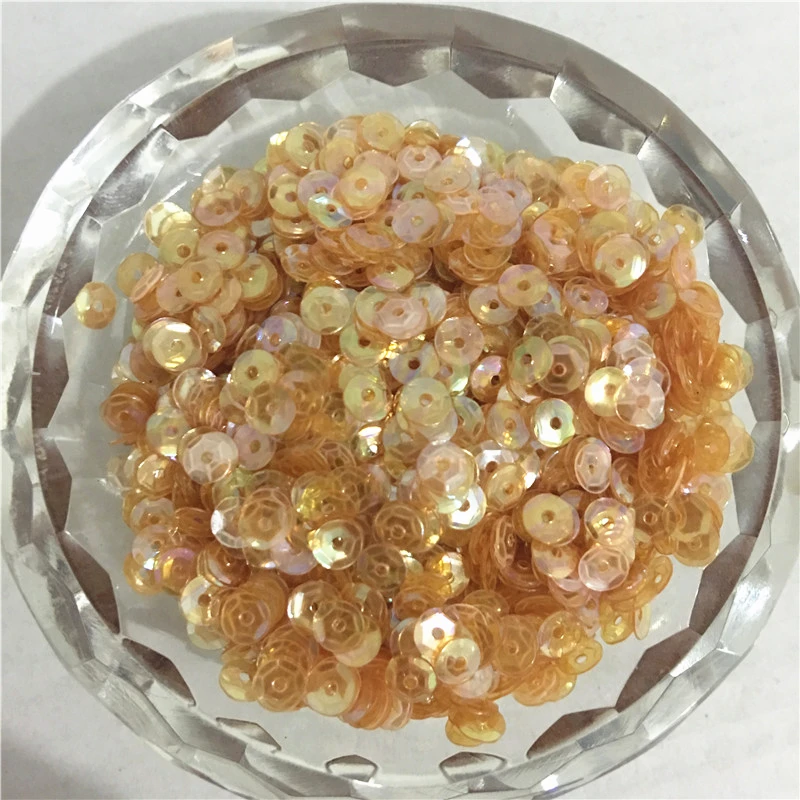 

50g(10000pcs) 4mm Brilliant Transparent Coffee CUP round loose sequins Paillette sewing Wedding craft good quality