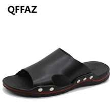 QFFAZ/Модная обувь; мужские сандалии на плоской подошве; пляжные вьетнамки; мужские сандалии; повседневные тапки; zapatos de verano para hombre; большие размеры 38-47