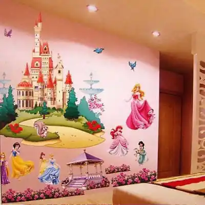 Princess Castle Wall Sticker Large Vinyl Decal Girl Kids Bedroom Art Cartoon Big