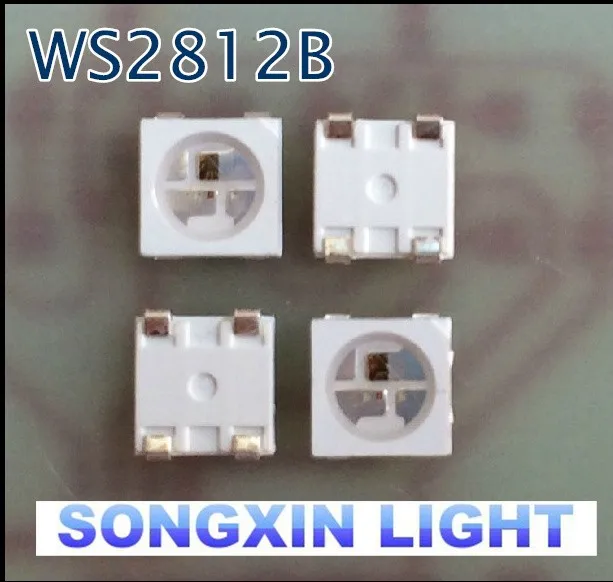 100 шт. WS2812B(4 контакта) 5050 SMD WS2812 индивидуально адресуемый цифровой RGB светодиодный чип 5 в WS2812B ws2812b 2812 светодиодный чип IC SMD